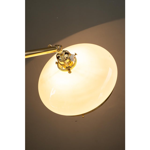 Height-Adjustable Swivel Floor Lamp with Opal Glass Shade, Vienna, Austria, 1920s For Sale - Image 17 of 18