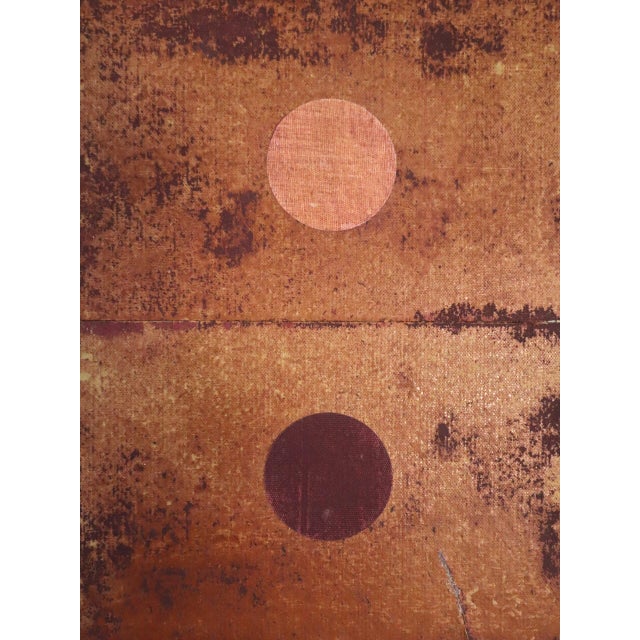 Sienna Contemporary 'Geometric Collage in Raw Sienna' Original Modern Mixed Media Mini Painting by British Artist Dave Boyd, Framed For Sale - Image 8 of 10