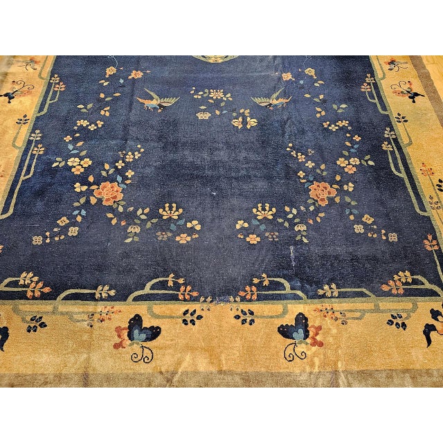 Vintage Chinese Art Deco Oversize Rug, Wool Pile, Pagoda Design, 12' X 20' For Sale - Image 11 of 16