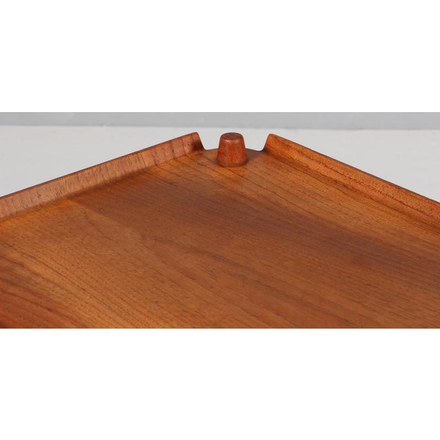 Poul Hundevad Teak Bar Cart by Poul Hundevad, Denmark, 1960s For Sale - Image 4 of 8