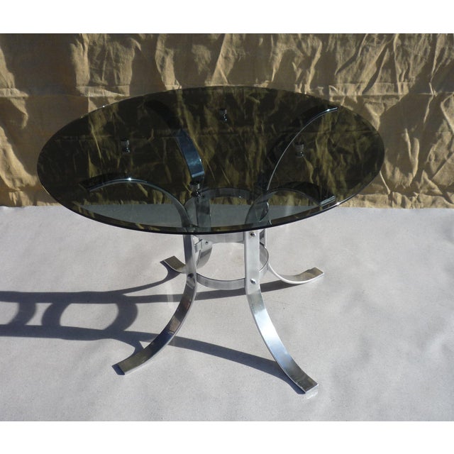 Glass and Chrome Dining Table, 1970s For Sale - Image 9 of 9