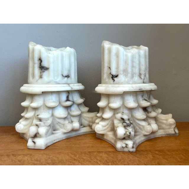 Late 20th Century Vintage Cast Resin Column Light Sconce - A Pair For Sale - Image 5 of 12