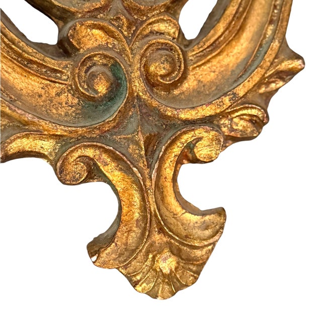 Rococo Mid 20th Century Vintage Italian Florentine Rococo Revival Gilt Mirror For Sale - Image 3 of 9
