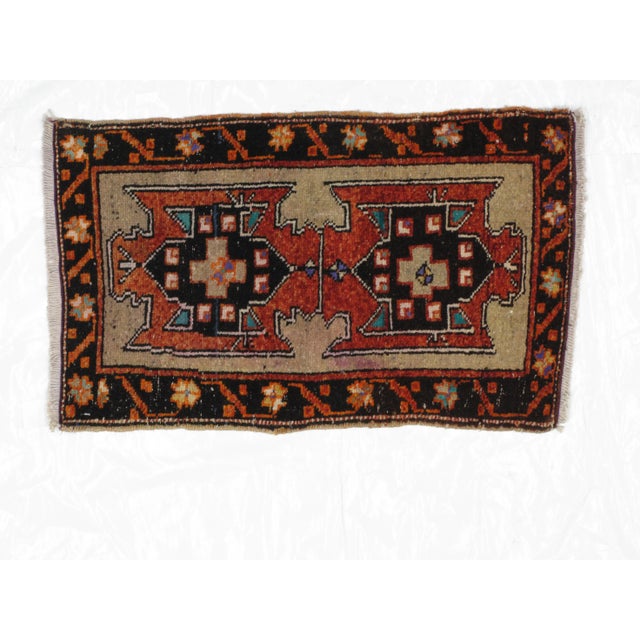 1970s 1970s Vintage Small Turkish Oushak Rug - 1′8″ × 2′ For Sale - Image 5 of 5