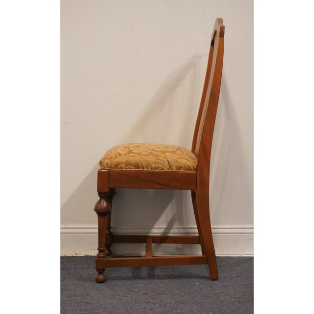 Late 20th Century Vintage Antique Solid Cherry Traditional Federal Sheraton Style Dining Side Chair For Sale - Image 5 of 8