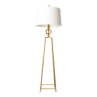 Tommi Parzinger Gold Gilt Enameled Floor Lamp For Sale