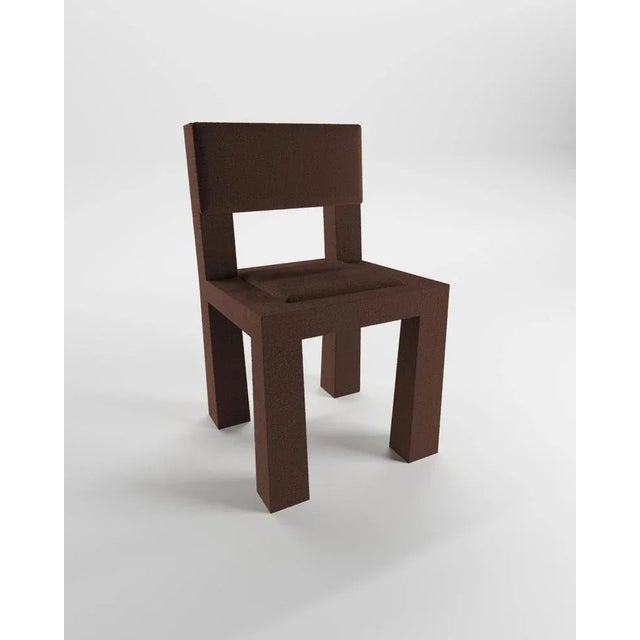 Modern Raw Chair in Dark Brown Bouclé from Collector For Sale - Image 6 of 6