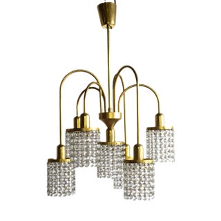 Mid-Century Crystal Chandelier, 1960s For Sale