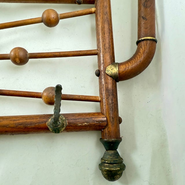 Late 19th Century Belle Epoque Hanging & Folding Bentwood & Mirror Coat Hat Rack For Sale - Image 5 of 12