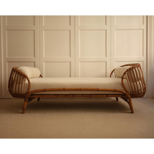 1960s Italian Daybed in Bamboo and Wicker, 1960s For Sale - Image 5 of 10