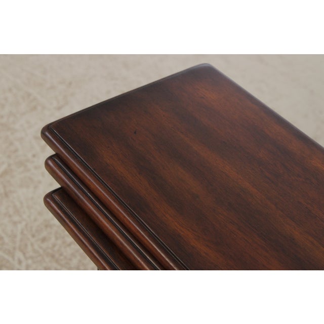 Wood Theodore Alexander Set of 3 Mahogany Nesting Tables For Sale - Image 7 of 17