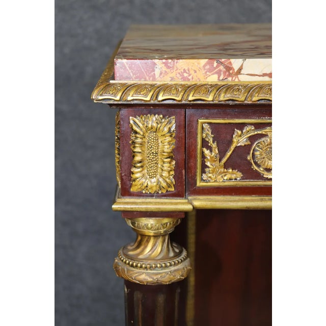 Exceptional 19th Century French Louis XVI Style Marble-Top Console Table With Ormolu Accents For Sale - Image 13 of 18