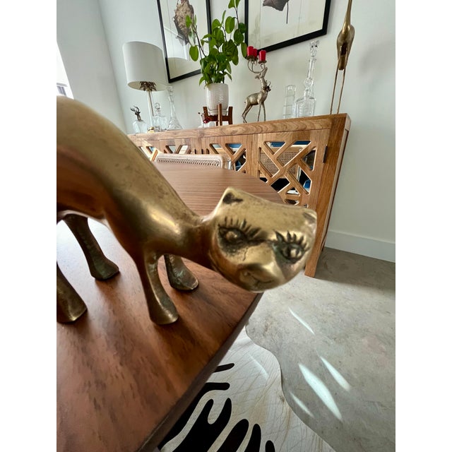 Mid 20th Century Mid-Century Brass Cat Figurine For Sale - Image 5 of 7