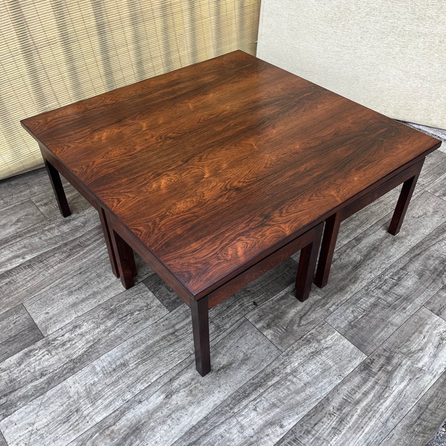 Danish Mid Century Modern Nesting Coffee Table by Arne Hovmand Olsen. Circa 1970s For Sale In Miami - Image 6 of 17