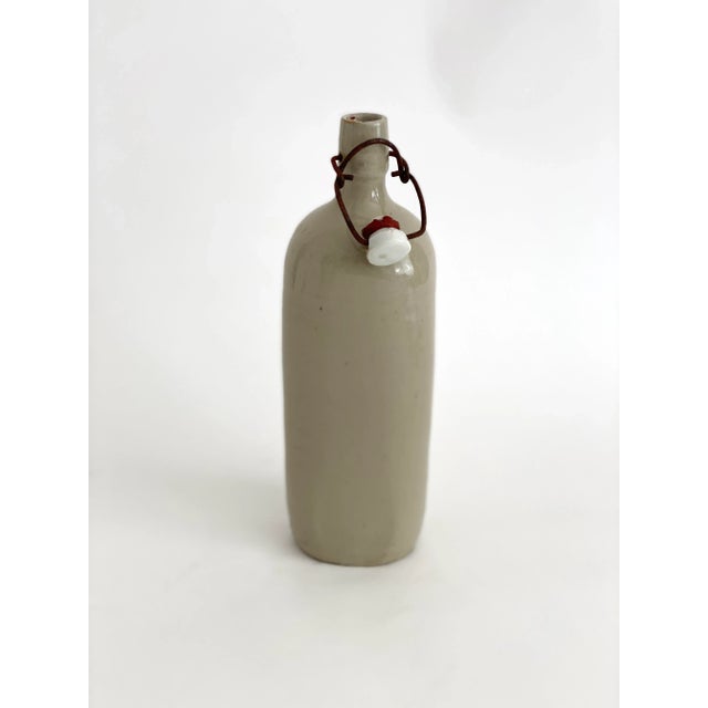 French Gray Stoneware Gin Bottle W/ Porcelain Stopper For Sale - Image 4 of 7