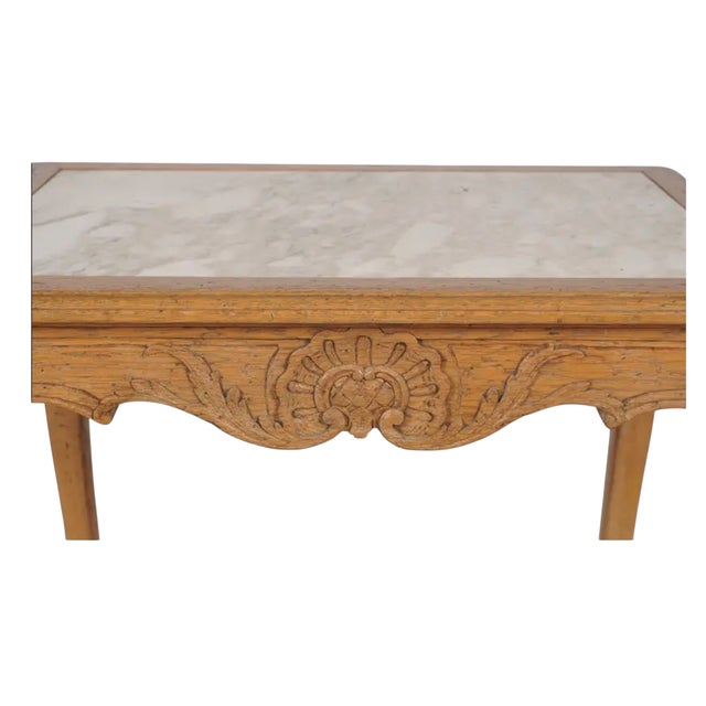 Antique French Provincial Marble Top Side Table For Sale In Los Angeles - Image 6 of 6