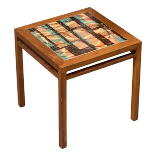 Mid 20th Century Brown Saltman Enameled End Table For Sale