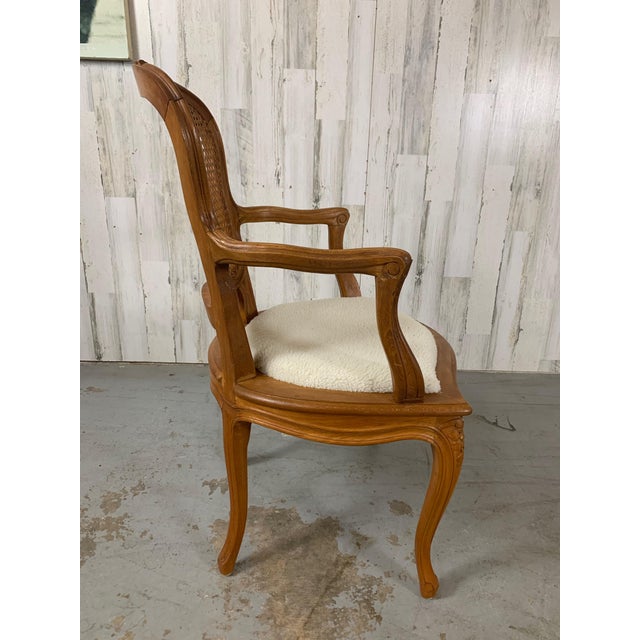 Tan Louis XV Style Cane Arm Chair For Sale - Image 8 of 11