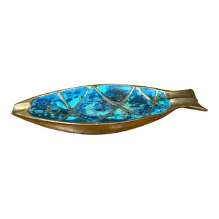 Mid-Century Mexican Modern Brass Fish Ashtray Dish Catch All by Pepe Mendoza For Sale