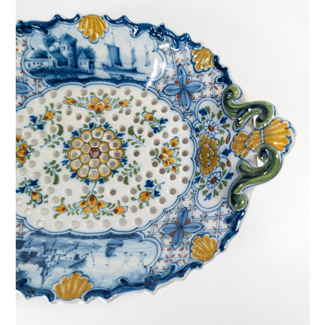 Late 19th Century 19th Century Dutch Delft Faience Bowl With Polychrome Pierced Design For Sale - Image 5 of 16