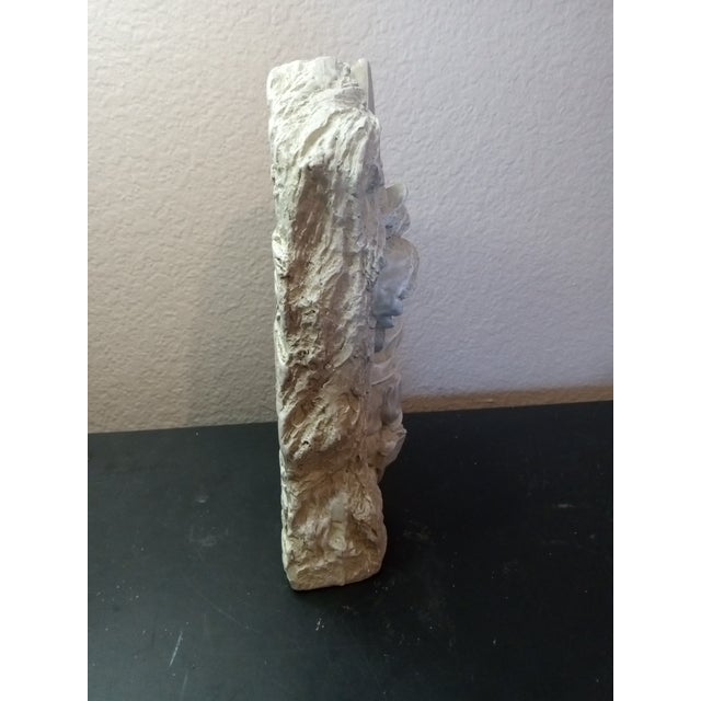 American 1980s Exquisite Andrea by Sadek Sandstone Holy Family Nativity Plaque For Sale - Image 3 of 7