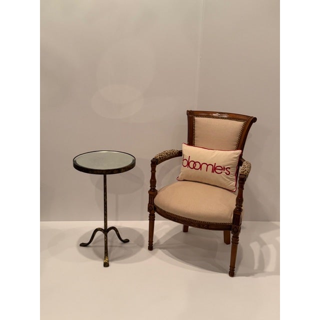 Modern Spanish Round Gilded Iron & Mirrored Martini Table For Sale - Image 3 of 11