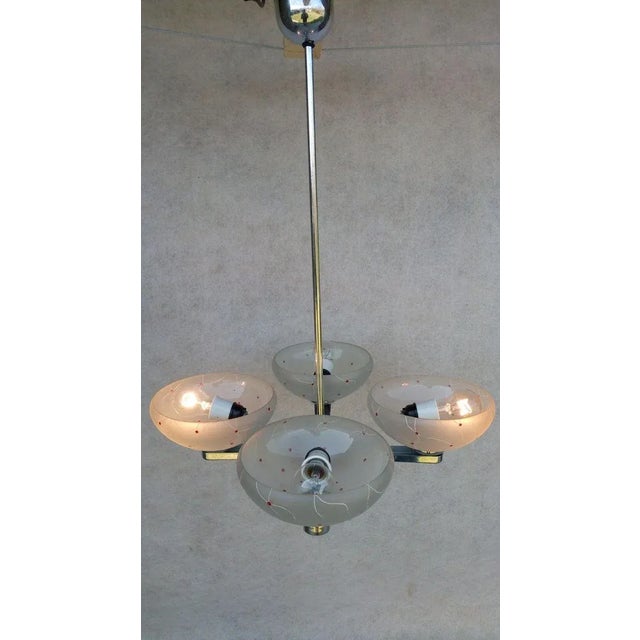 The very nice retro vintage chandelier by the well-known designer josef hurka was made by napako praha in the fifties of...