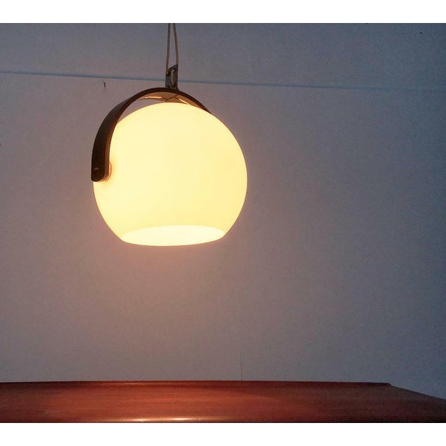 Mid-Century Swiss Space Age Plastic & Plywood Pendant Lamp from Temde, 1960s For Sale - Image 15 of 18