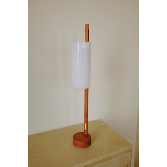 1960s Sculptured Side lamp in Teak and Plastic by Hans-Agne Jakobsson, Markaryd, Sweden. Wired checked by professional...