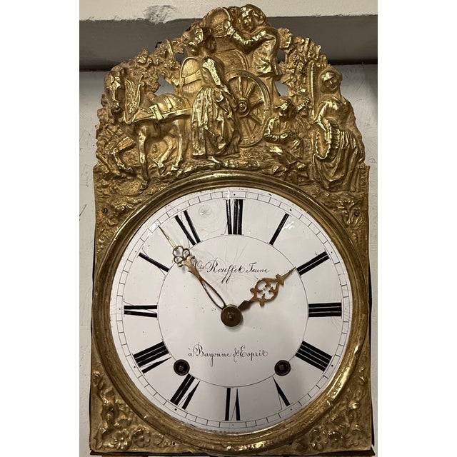 French Country 19th C. French Morbier Clock or Comtoise Mouvement For Sale - Image 3 of 13