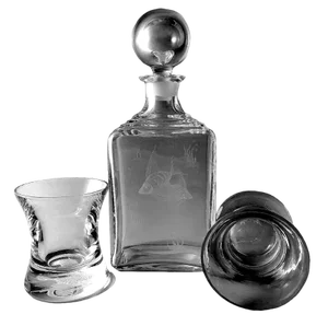 Italian Whiskey Bottle and Tumblers, 1984, Set of 3