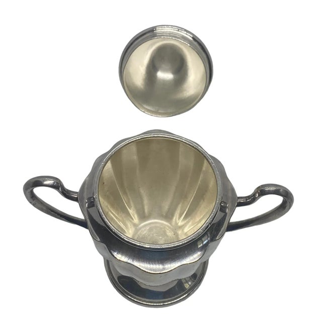 Silver Mid 20th Century Vintage Gorham Silverplate Hollowware Newport Yb199 Creamer & Sugar Set- 2 Pieces For Sale - Image 8 of 12