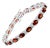 18 Carat Genuine Natural Garnet Tennis Bracelet 14 Karat White Gold For Sale