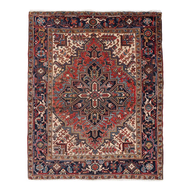 Antique Circa 1920 Red Hand Knotted Rug 5ft 11in X 7ft 4in For Sale