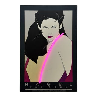 Patrick Nagel Pop Art Print With Pink Neon Accent for Mirage Editions, 1981 For Sale