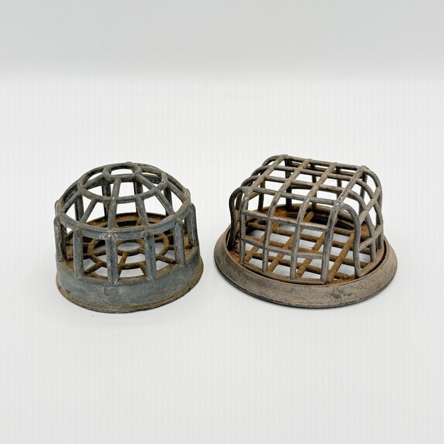 Vintage Metal Floral Frogs Attributed to Dazey - A Pair For Sale In Richmond - Image 6 of 6