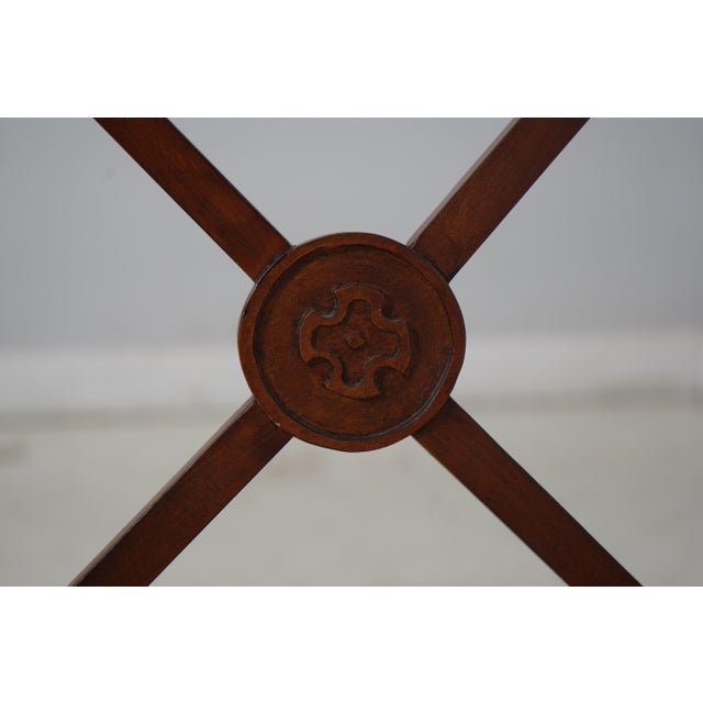 Textile Regency Style Tufted Upholstered Seat Window Bench For Sale - Image 7 of 12