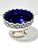 Victorian Antique Silver Plate Pierced Pedestal Bowl With Cobalt Blue Glass Liner – Victorian Centerpiece For Sale - Image 3 of 7