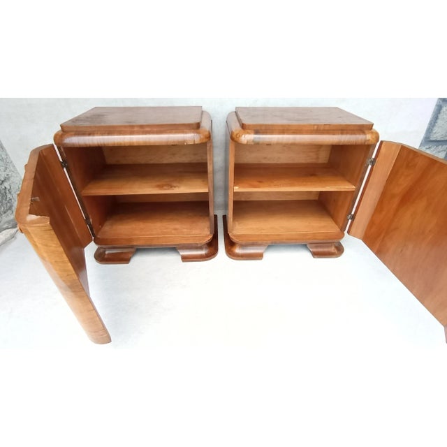 Art Deco Bedside Tables by Jindrich Halabala for Up Závody, 1930s, Set of 2 For Sale - Image 15 of 16