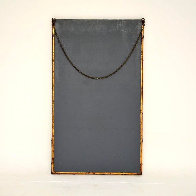 Vintage Italian Gilt Metal Mirror, 1971 For Sale - Image 10 of 12