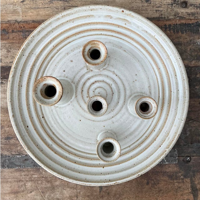 Vintage Original Studio Pottery Platter With Vases For Sale - Image 10 of 12