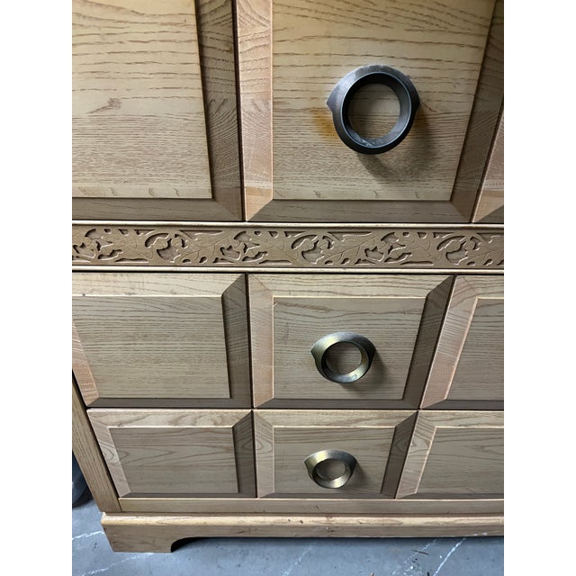 Mid century modern dresser, blonde wood with brass hardware, 6 drawers, from about the 50’s. Single family owned. Belonged...