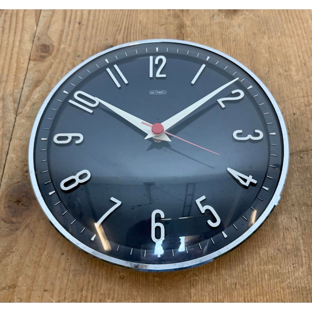 Vintage Dark Blue Wall Clock from Metamec, 1970s For Sale - Image 9 of 18