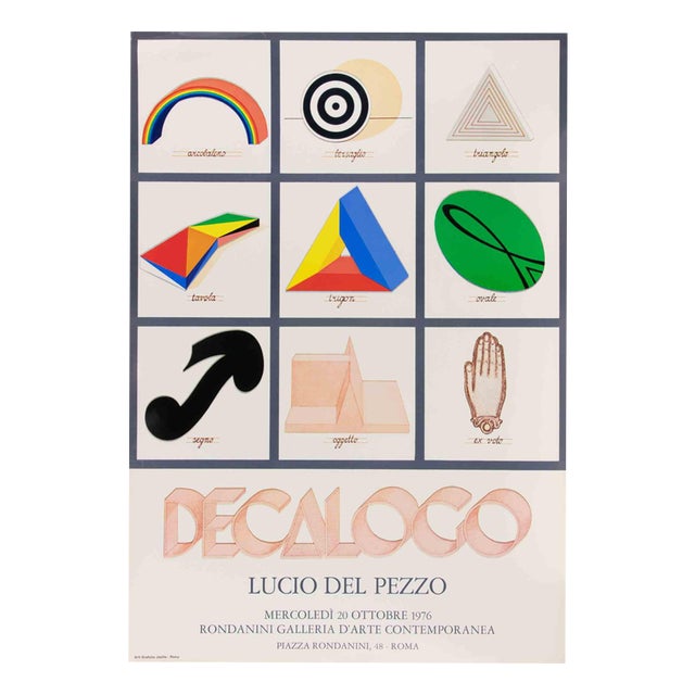 Decalogue Offset Poster in the style of Lucio del Pezzo, 1976 For Sale