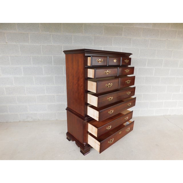 Thomasville Collector's Cherry Collection Chest on Chest 41.5"w 7 dovetailed drawers, brass hardware Very Good Original...