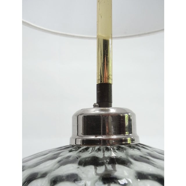 1970s Romana Table Lamp in Smoked Glass and Cotton, 1970s For Sale - Image 5 of 7