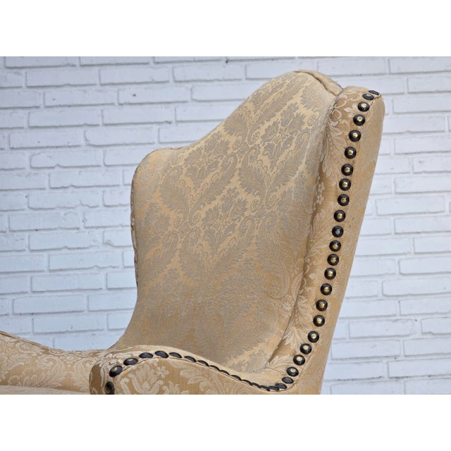 Vintage Danish Cocktail Lounge Chair in Jacquard Fabric and Beech, 1960s For Sale - Image 4 of 18