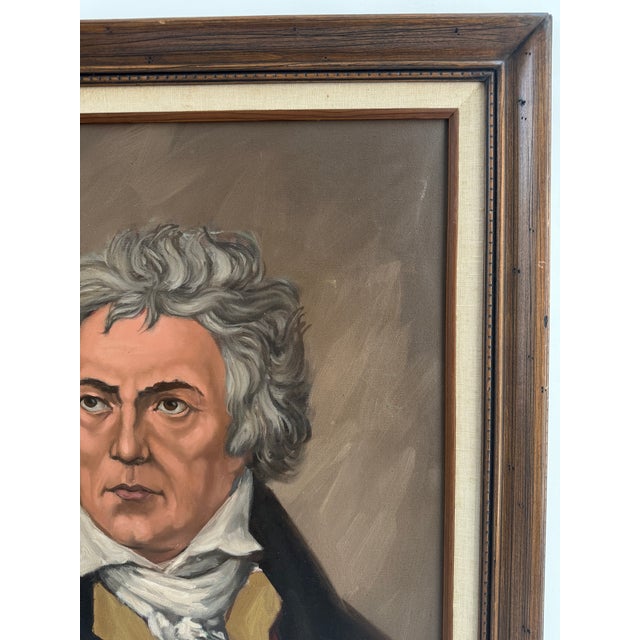 1980s Ludwig Van Beethoven Portrait Painting, Framed For Sale - Image 5 of 6