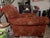 1990's Vintage Club Chair. Wonderful condition. Newly cleaned. Southwestern kilim rug style upholstery. This chair is so...