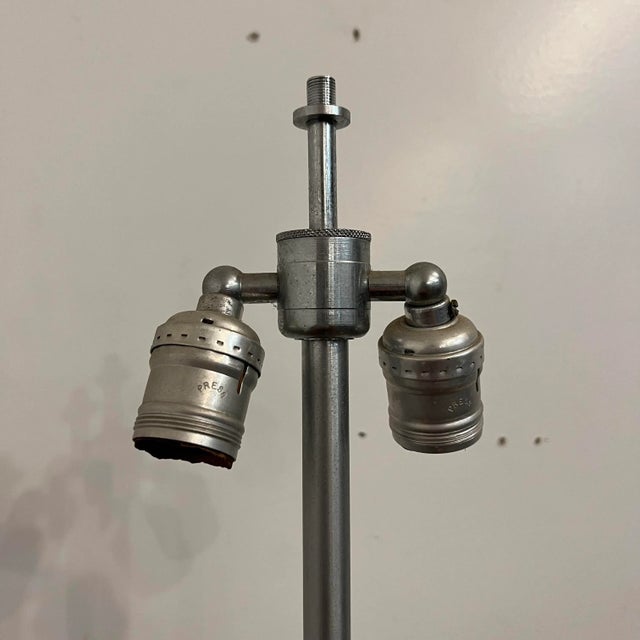 Mid 20th Century Walter Von Nessen 3-Way Switch Brushed Steel Table Lamp For Sale - Image 5 of 13